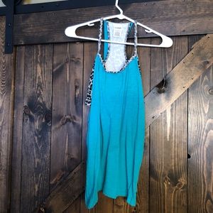 PINK Tank with Built-In Bra Large